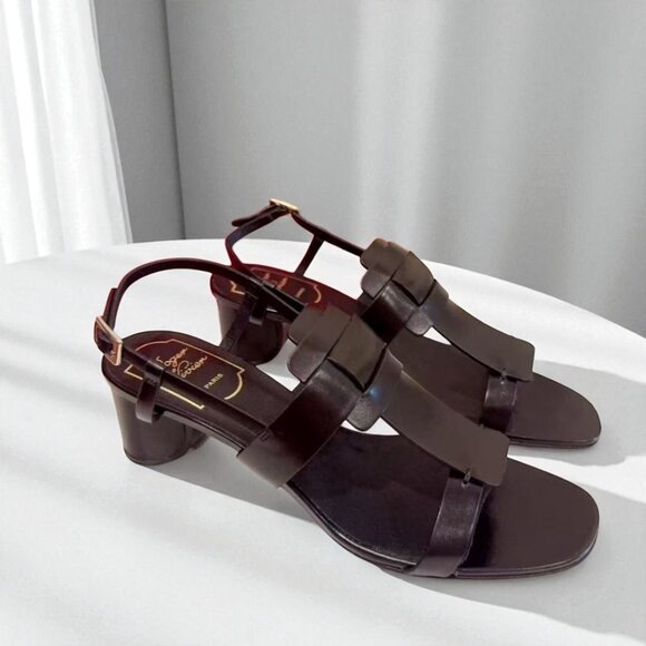 Vivier Gladiator Sandals for Women | Roger Vivier NIB ROGER VIVIER Leather Gladiator Sandals